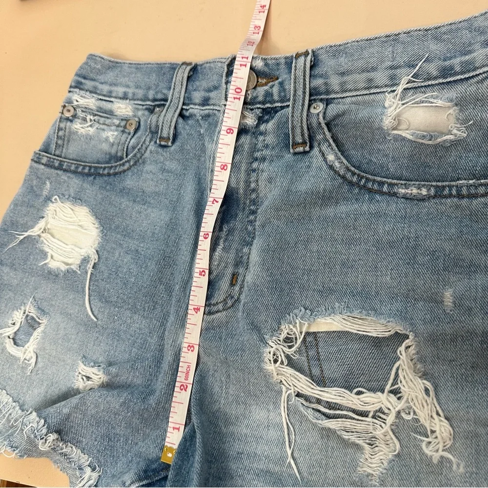 MADEWELL The Perfect Jean Short Distressed Ripped High Rise Cut Off Frayed Sz 24